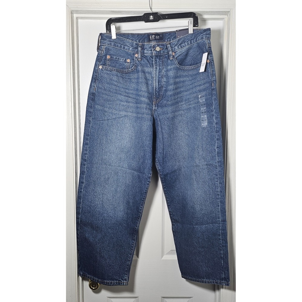 GAP BAGGY Jeans Slightly Tapered Wide‎ Leg  Women's Size 32x28 Blue